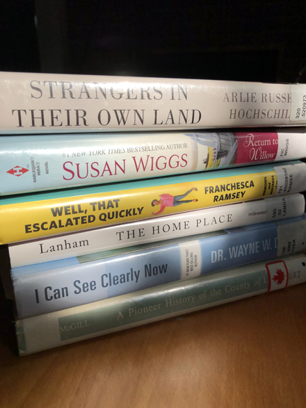My current library stash, some read, some not yet.