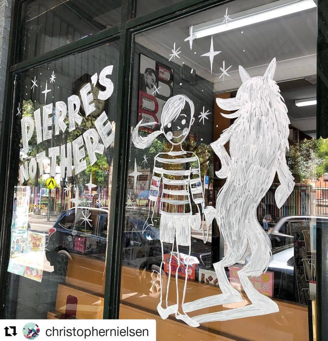 Gleebooks window Pierre's Not There Feb 2021.PNG