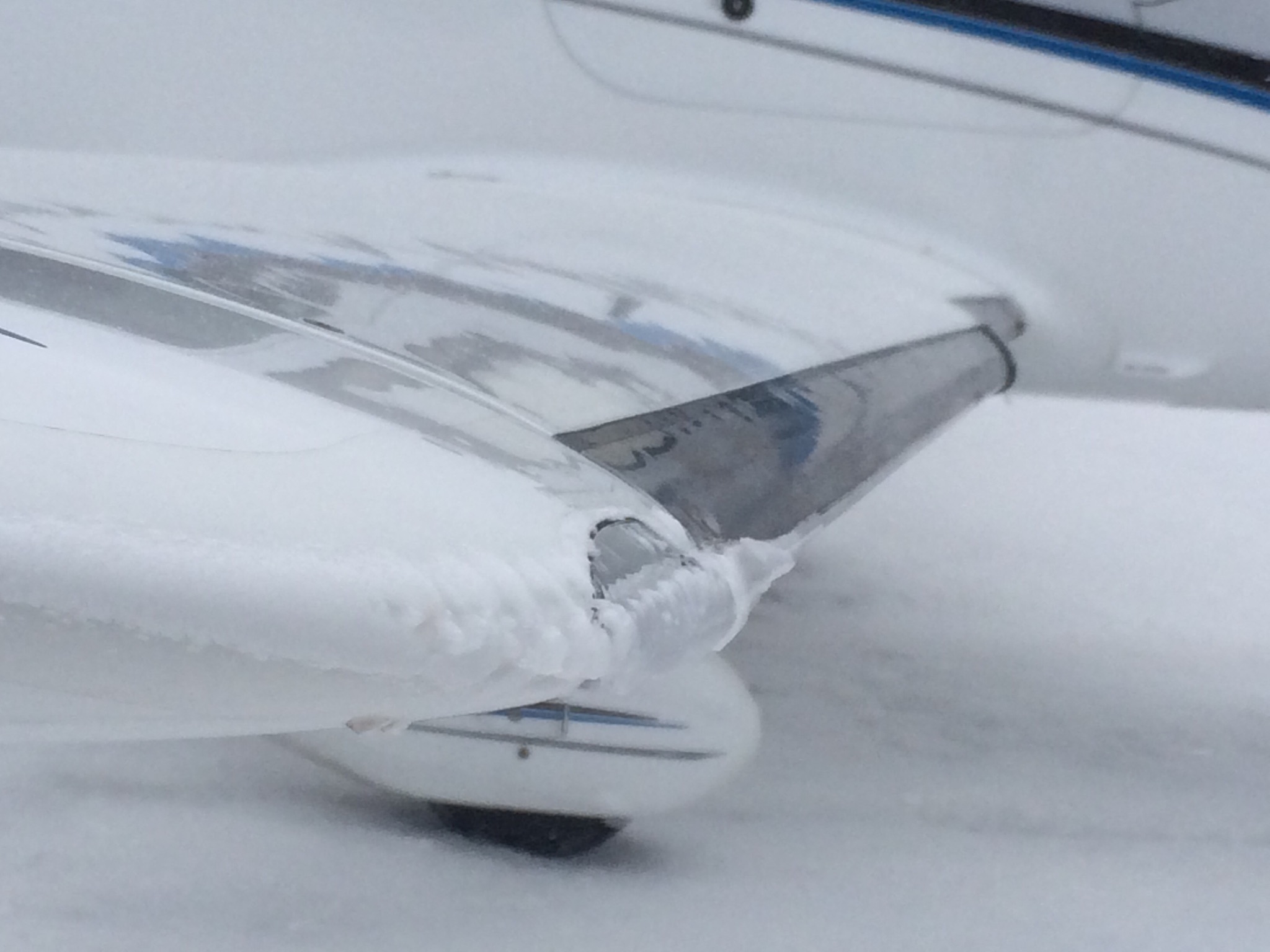 Leading edge and wing are free of ice