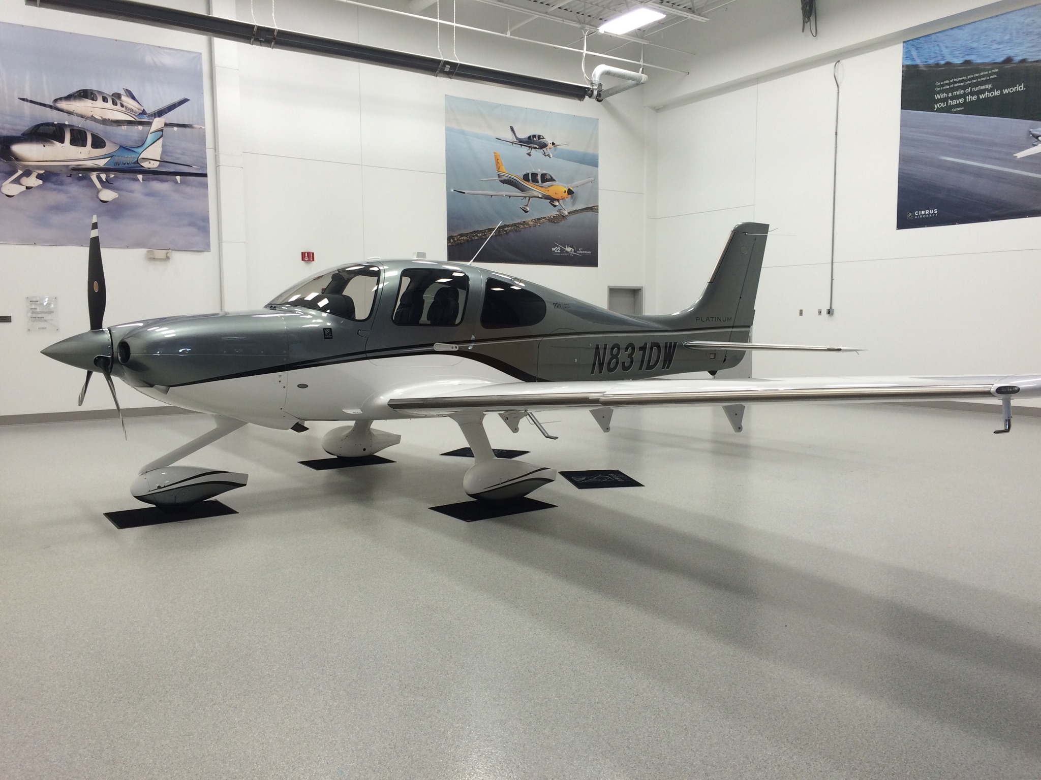 Warm and happy in the Cirrus factory hanger.
