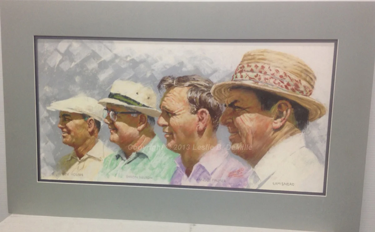 Hogan, Nelson, Palmer, Snead Original Pastel with matte. Unframed. 12" x 24" $1,500 