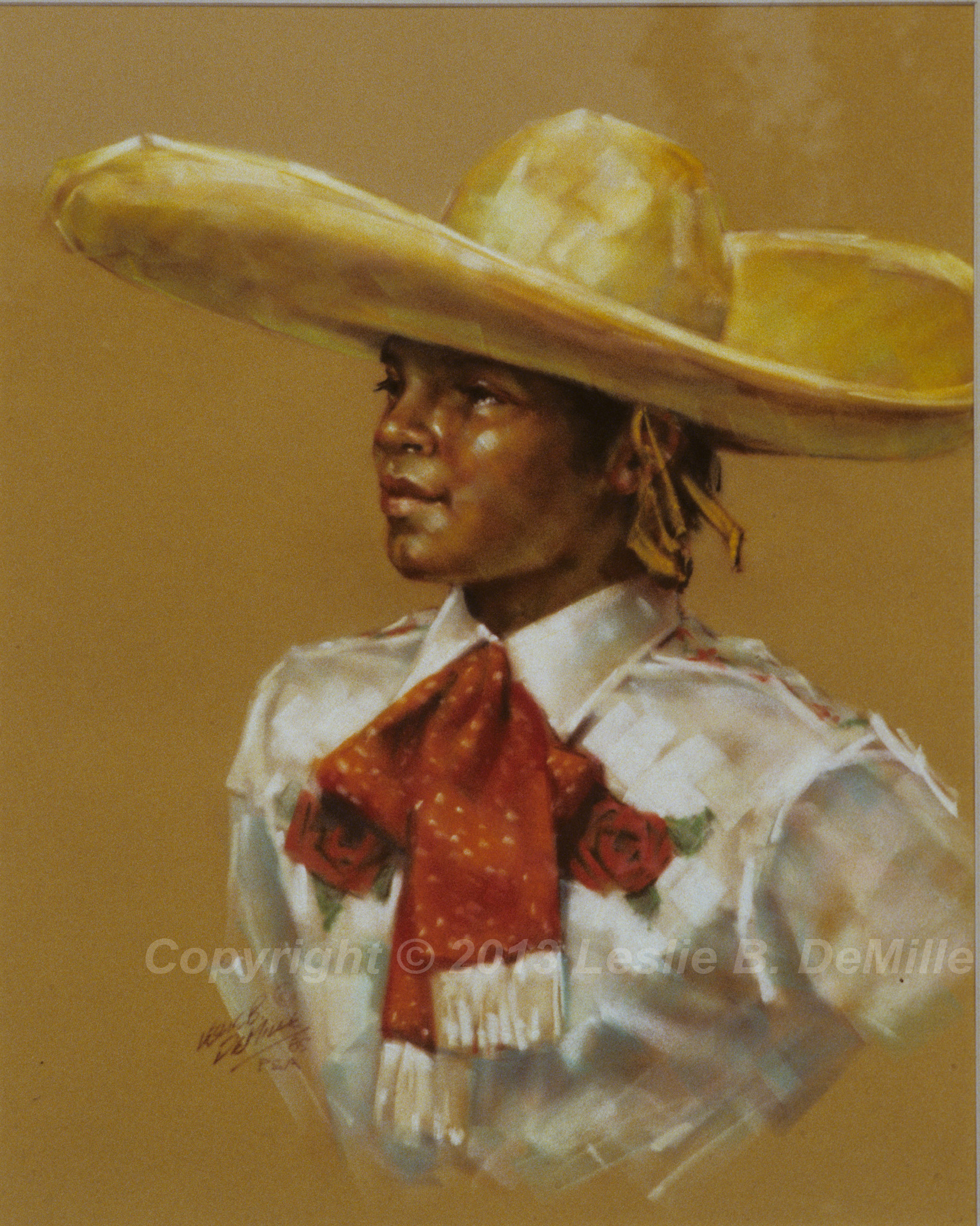 Hawaiian Cowgirl 2, Pastel (11x14)