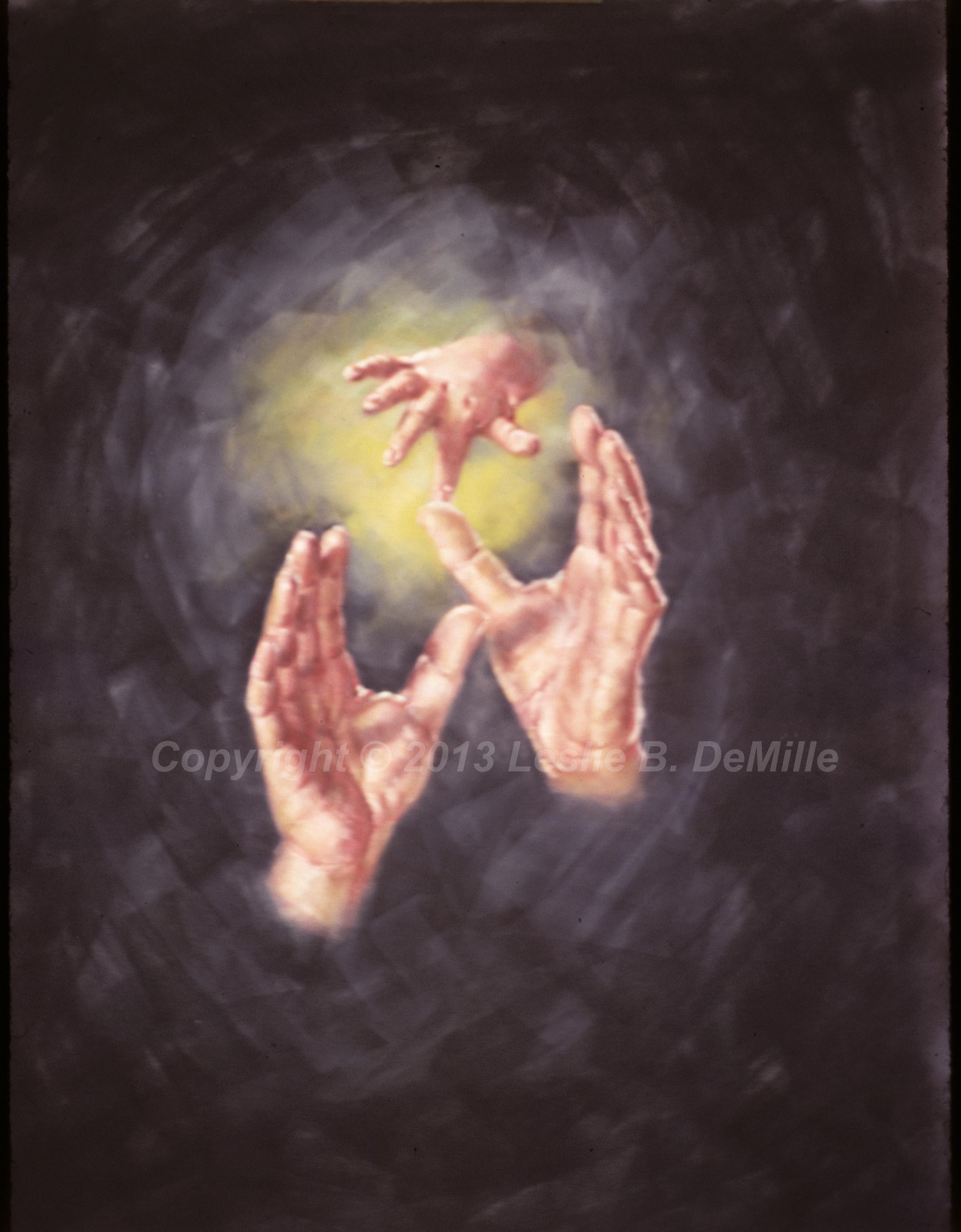 Supporting Hands, Pastel (11x14)