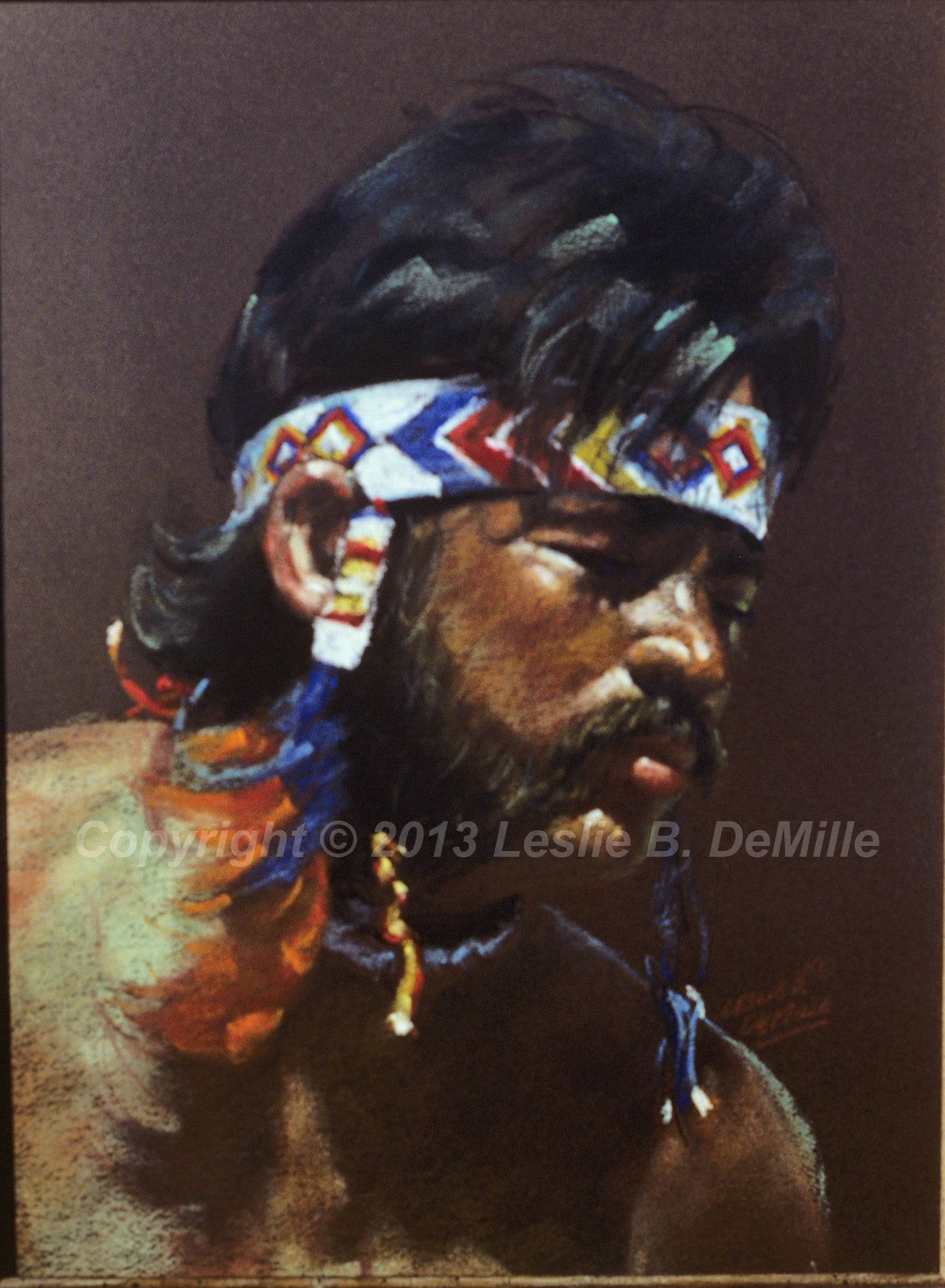 Navajo Indian 2, Pastel (12x16)