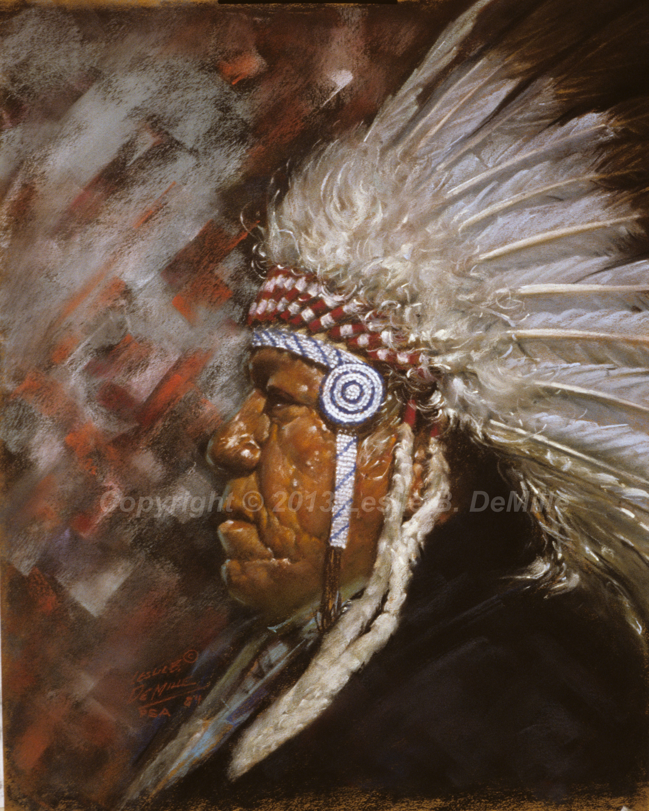 Navajo Chief, Pastel 1984 (11x14)