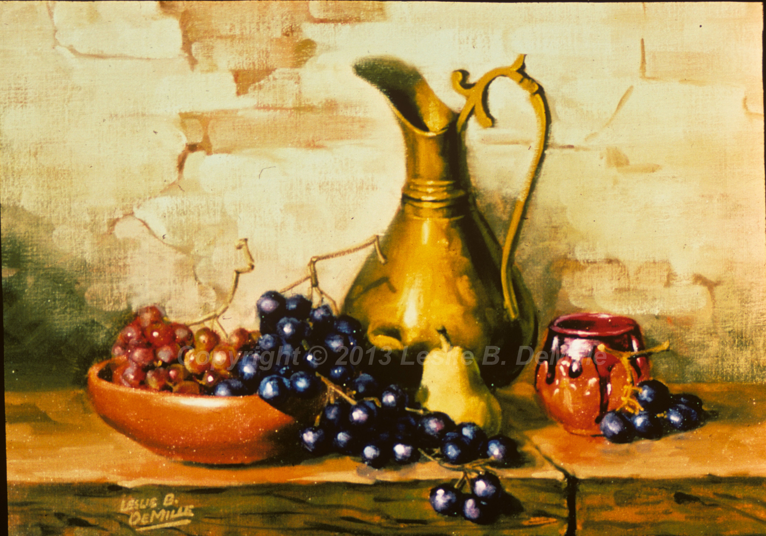 Still Life with Grapes, Oil (16x11)