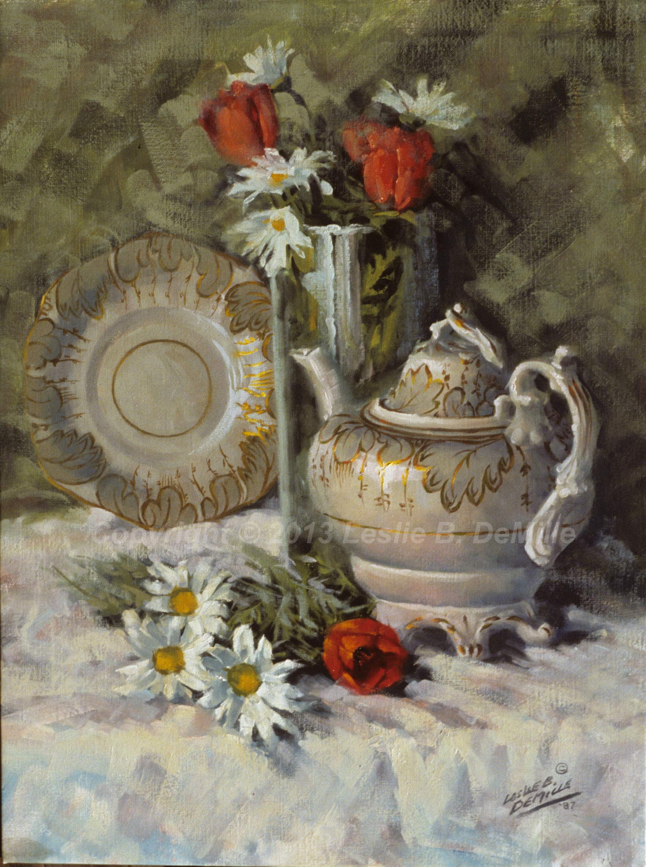 Still Life with Tea Pot, Oil 1987 (11x14)