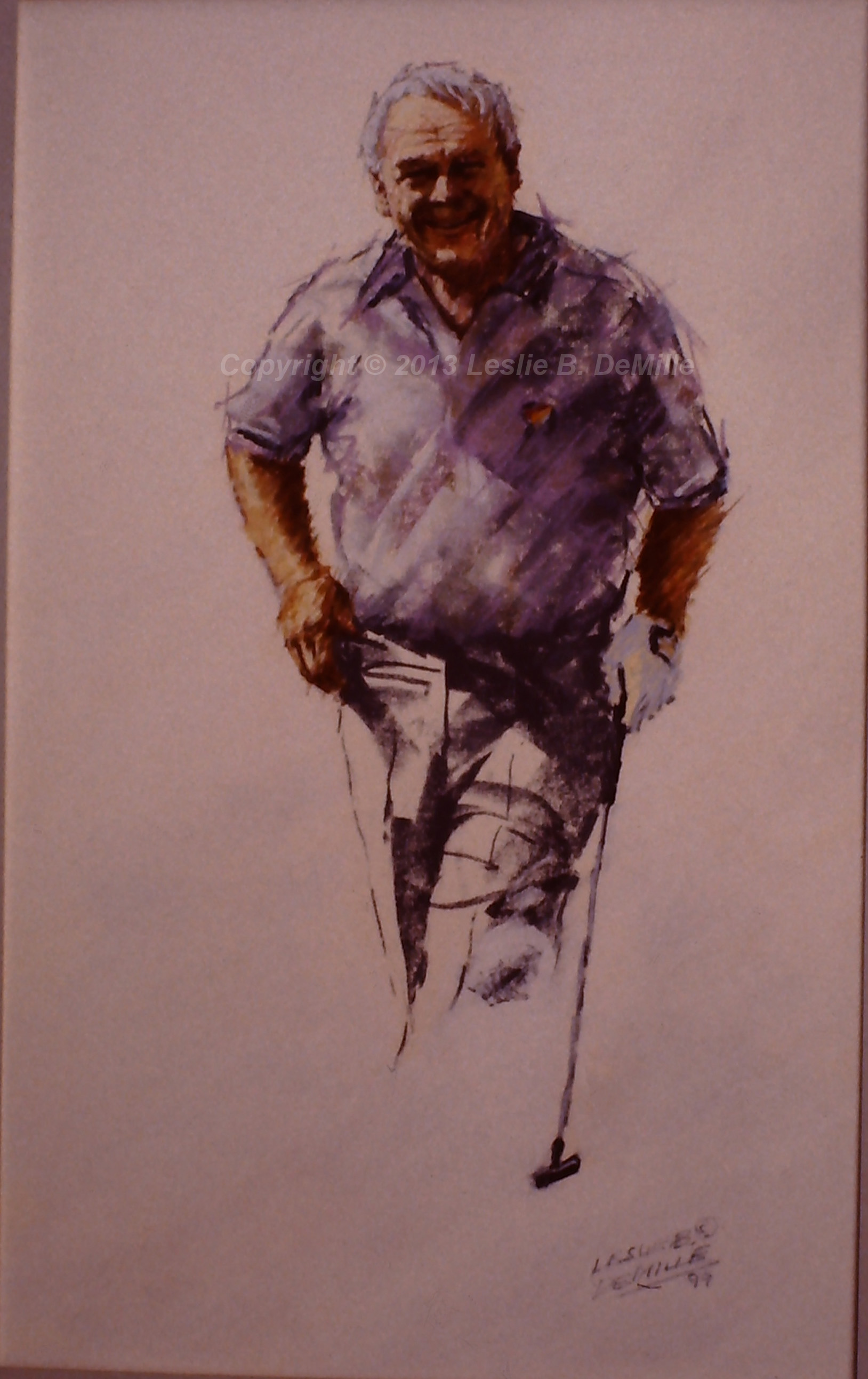 Arnold Palmer Sketch, Pastel 1991 (11x16)