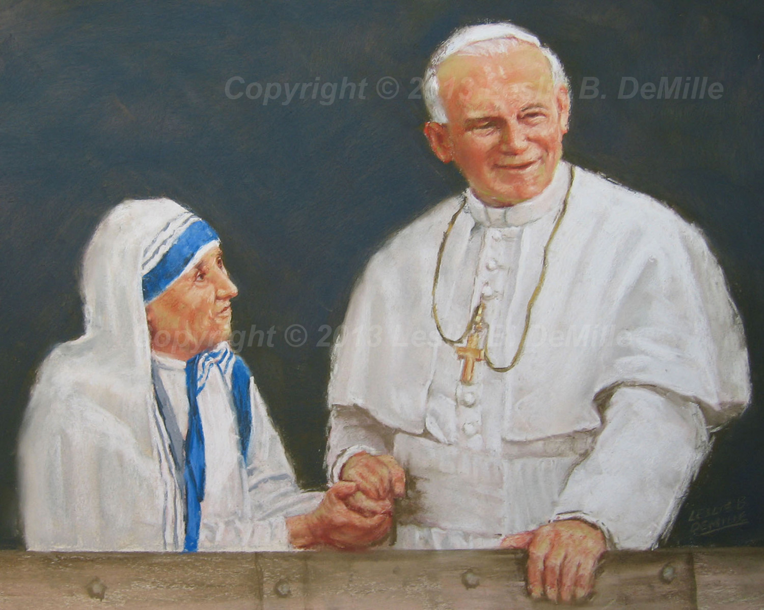 Pope & Mother Theresa, Oil (14x11)
