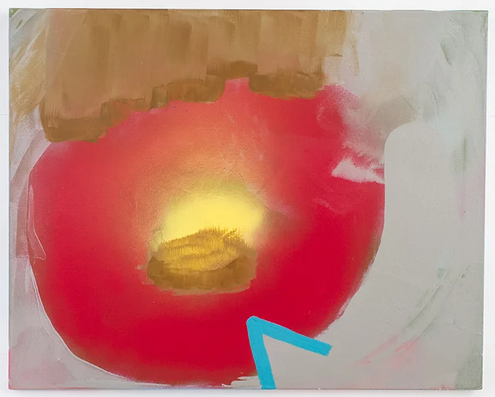 Betty , 2013, acrylic and spray paint on canvas, 24"x30", private collection