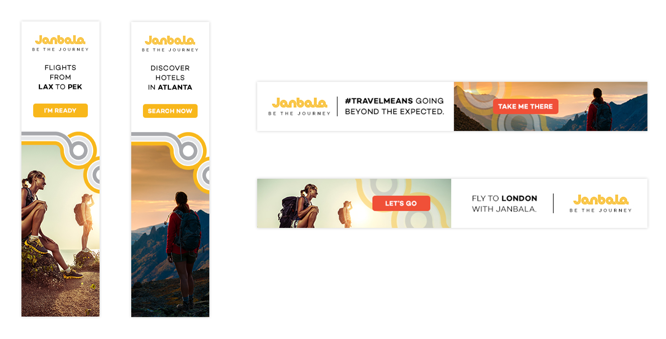 Web banner ads used aspirational messages from the #TravelMeans campaign as well as more direct destination-based targeted assets.