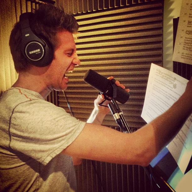 My buddy Patrick Saulnier laying down VO for the Bear Smart Project.