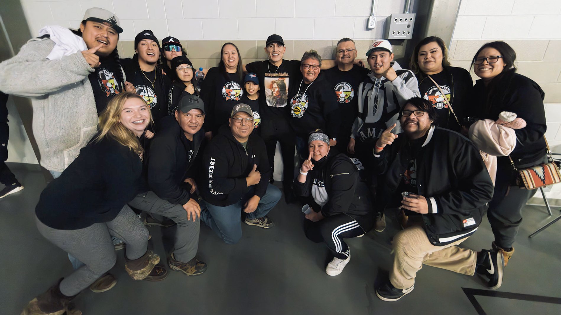 Regan Running Rabbit with Family & Friends after his Unified MMA fight.