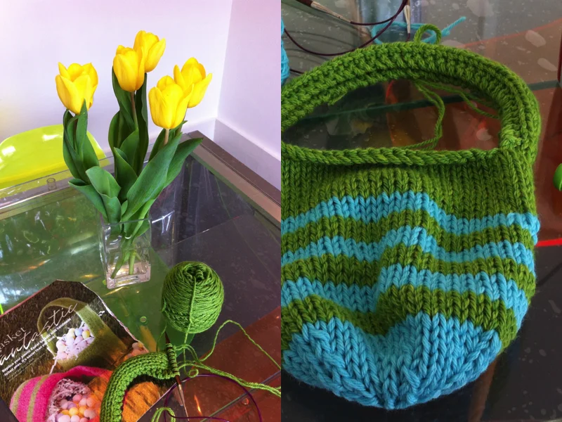 Using a bulky yarn or heavier yarns held double makes for very quick knitting!