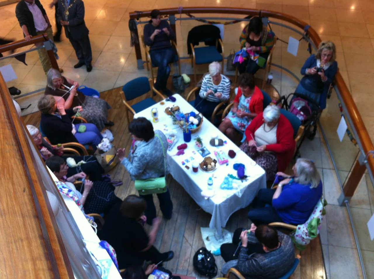 Lots of knitters gathered in Festival Place.