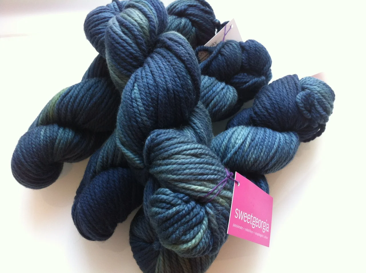 SweetGeorgia Yarns Superwash Chunky in the new Fall/Winter 2013 colourway Magpie