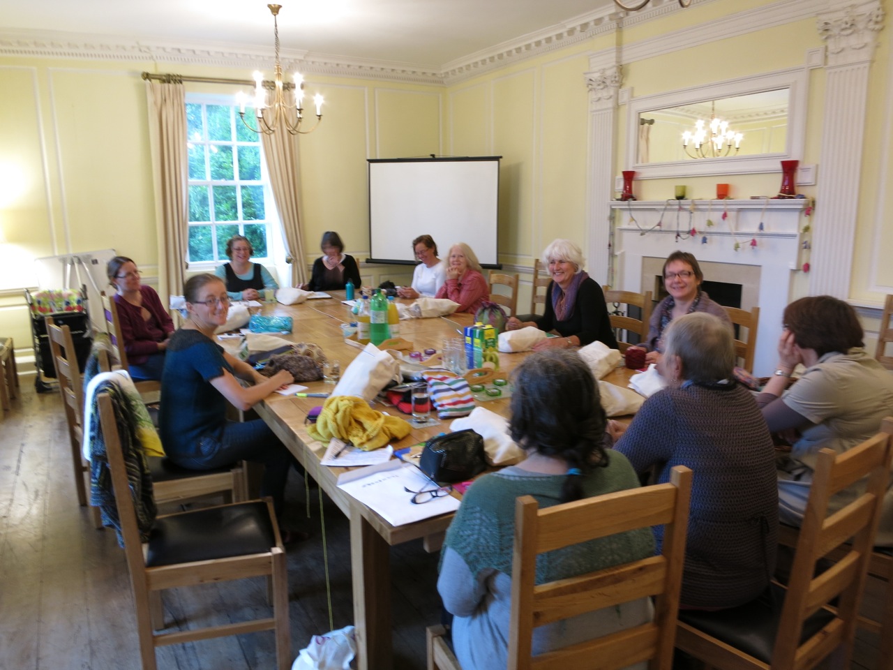 Class gets underway with the delightful Amy Singer from Knitty