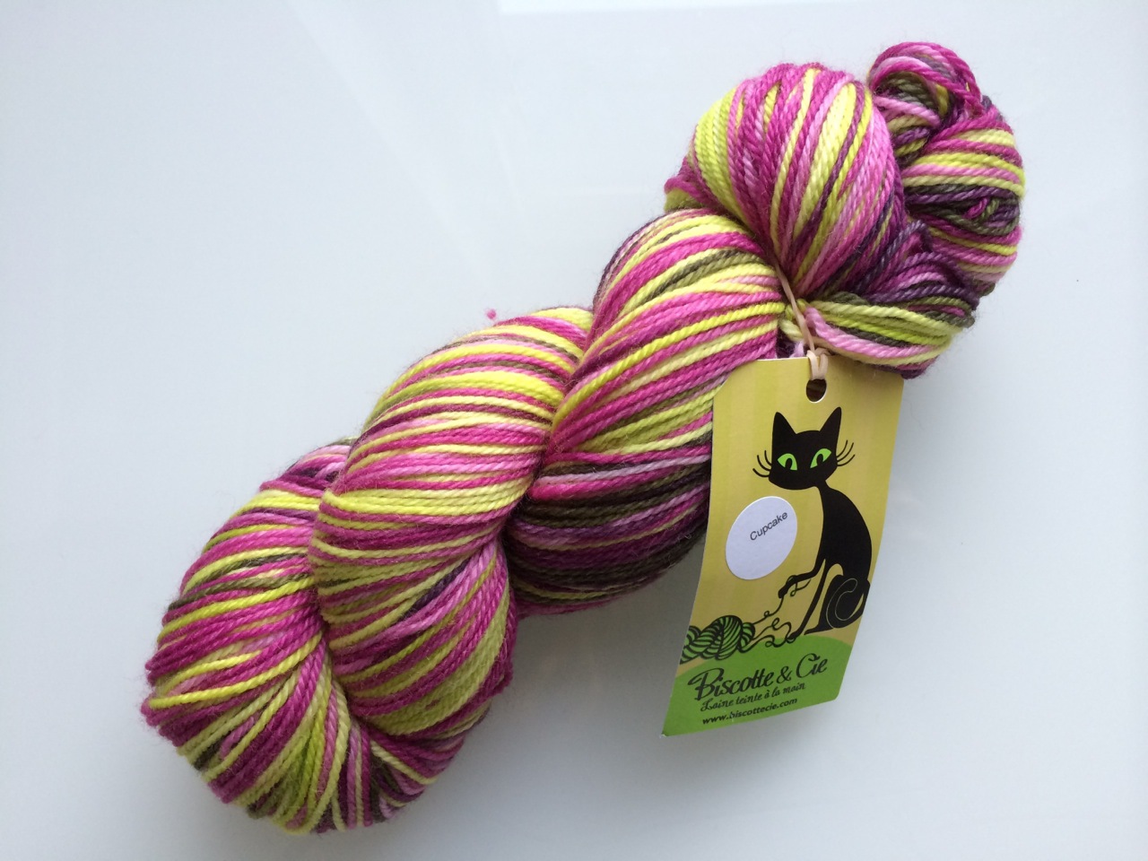 Souvenir yarn from Paris: Biscotte & Cie Felix self-striping sock yarn. Not exactly French, but French Canadian.