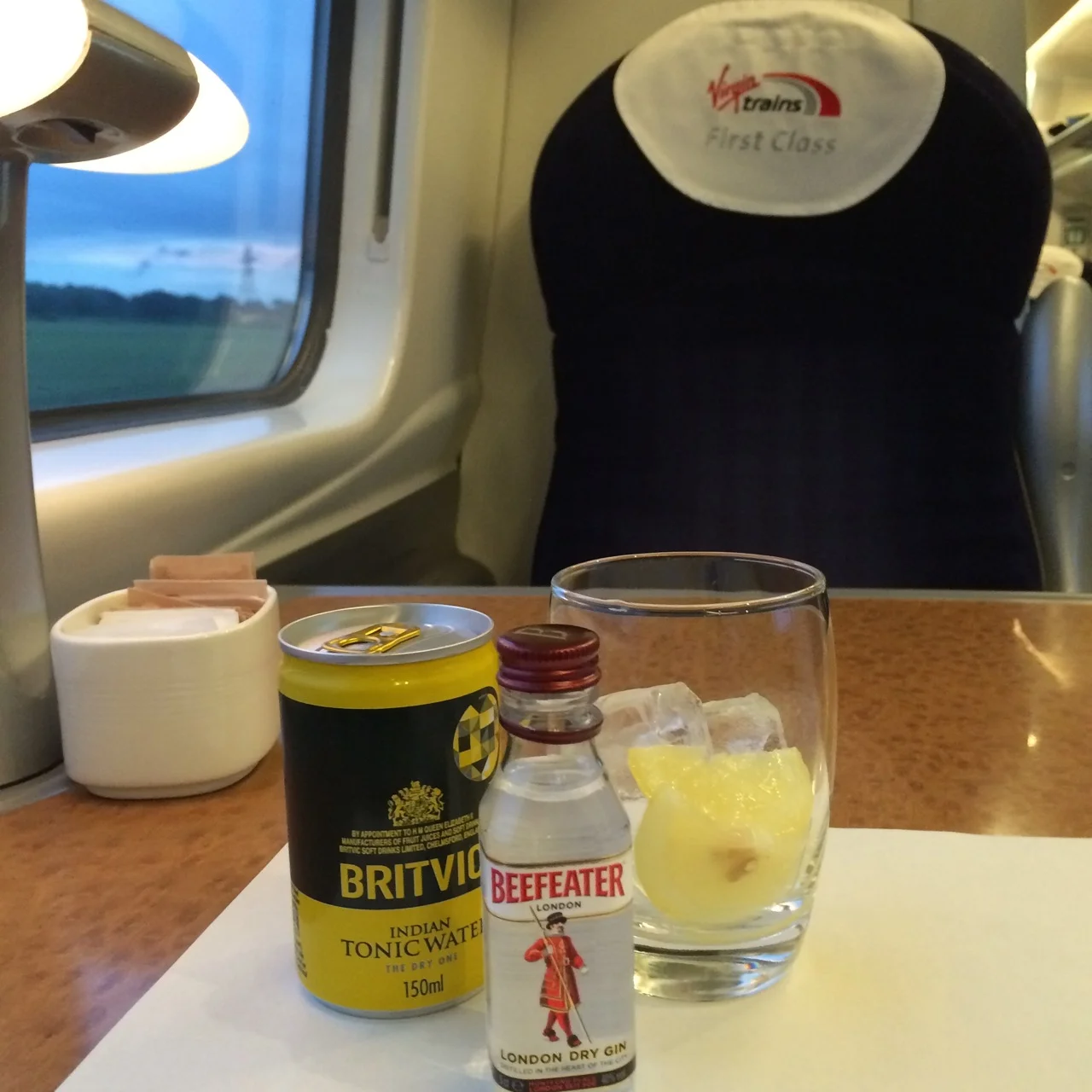 A ticket mixup meant I was pleasantly surprised to be in First Class on the train journey home. Might as well enjoy it!