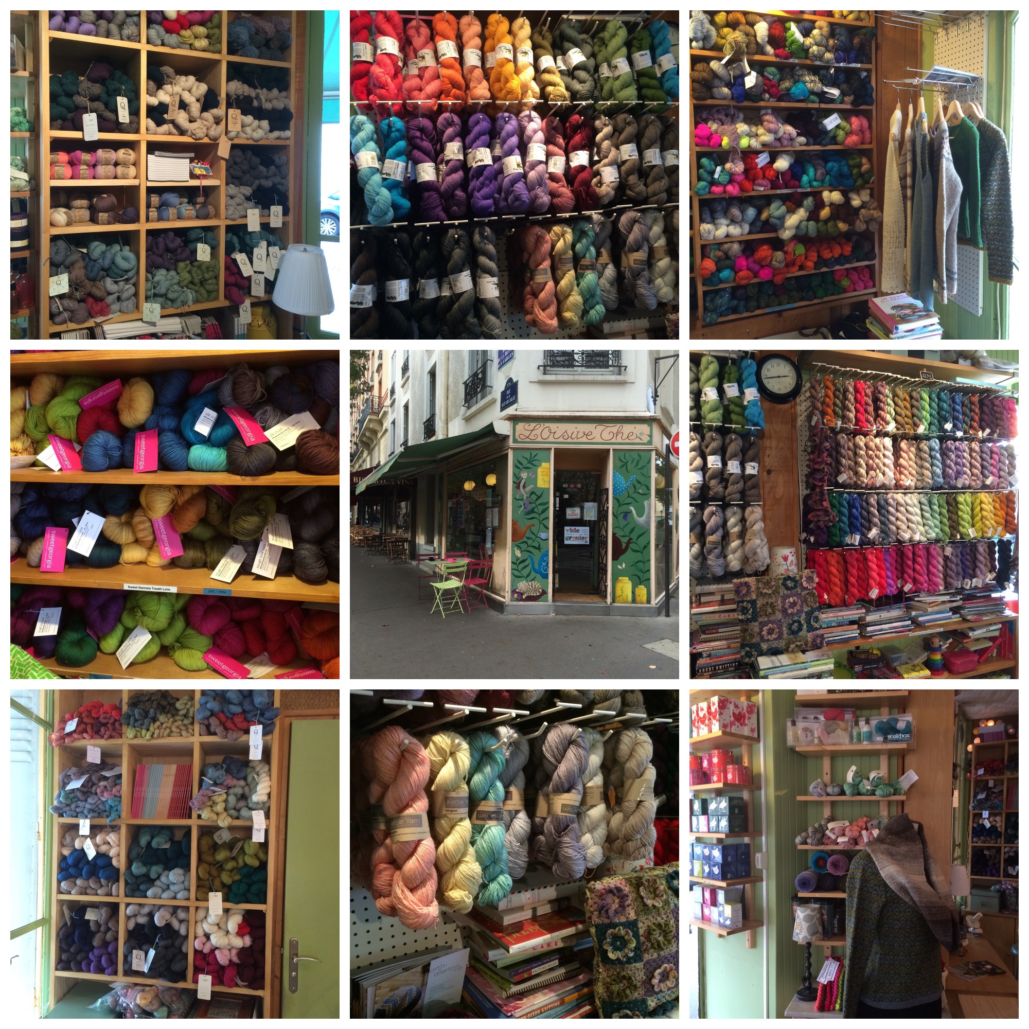 The lovely yarns at L'Oisive Thé et Tricot - this shop is a MUST if you're ever in Paris