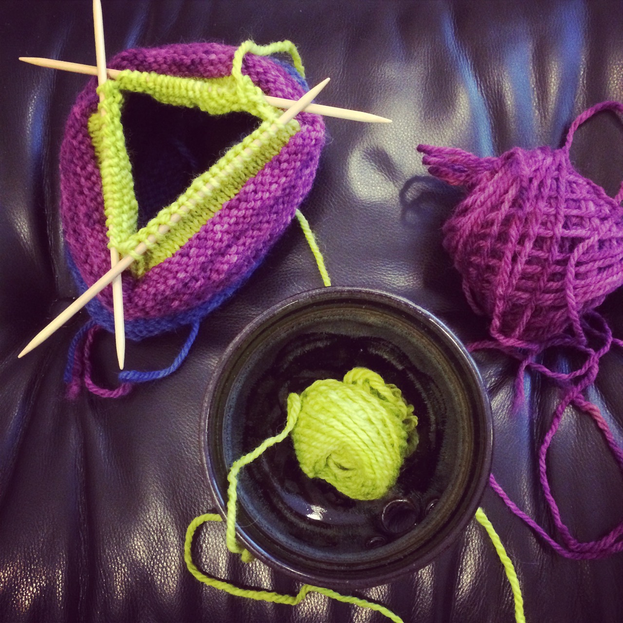 Slightly fudged colour change - I wanted all the lime green to be at the top of the hat.