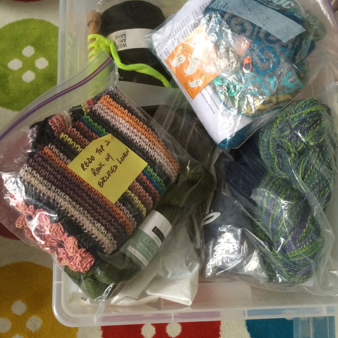 Lara helped me sort my WIPs and "next projects" into a specific bin for me to work from.