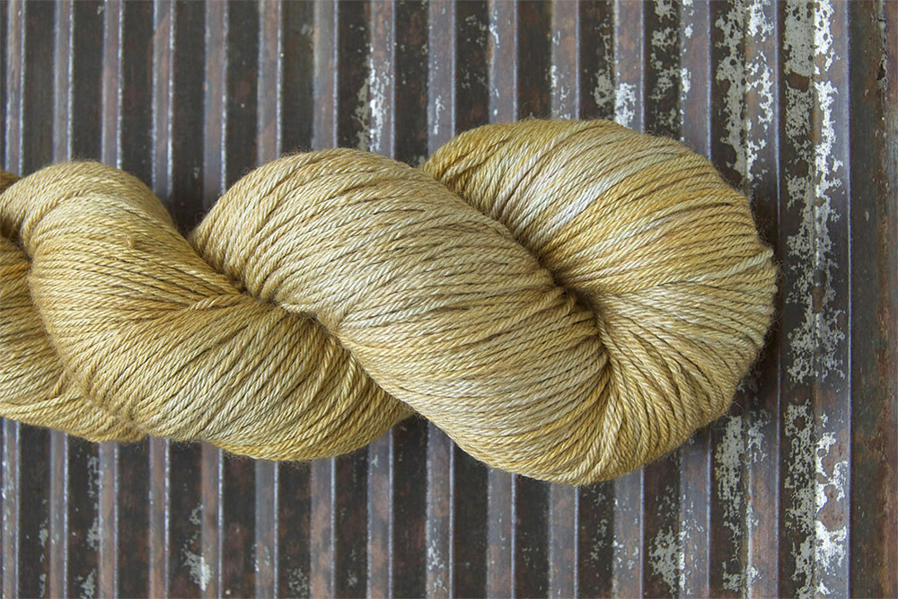 The skein of Islington in Gold Dust from Linda's shop update that incited longing. Photo courtesy of Kettle Yarn Co.