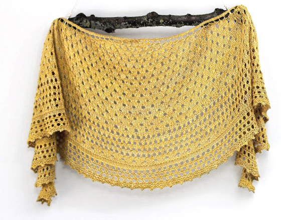 The Pebble Beach Shawlette by Helen Stewart of Curious Handmade. Photo courtesy of Kettle Yarn Co.