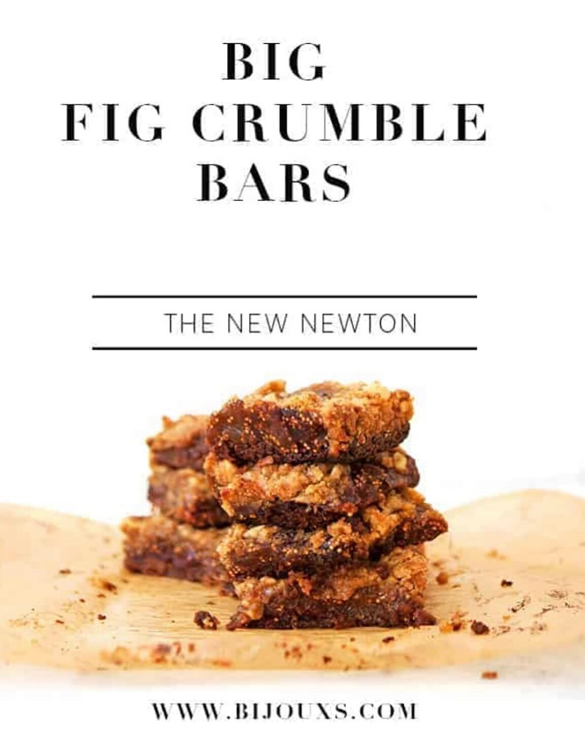 BEAUTIFUL FOOD BY DESIGN | These fresh fig crumble bars are not your typical Newton. Buttery, jammy and soft they are a rich addition to a lunch box or afternoon snack with a cup of tea. Big Fig Crumble Bars, another little jewel from the Bijouxs kit