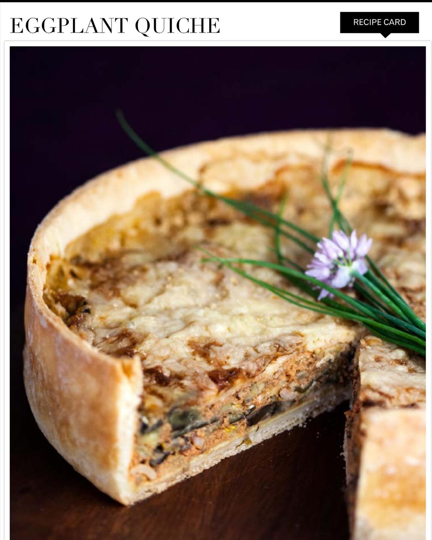 BEAUTIFUL FOOD BY DESIGN | Eggplant Quiche via Chef Simca Beck who cooked with Julia in France -true Little Jewel. 

TAP BIO FOR COOKBOOK
https://bijouxs.com/cookbook-2/from-the-garden/
.
.
.
#frenchcuisine #simcabeck #juliachild #france #quiche #fro