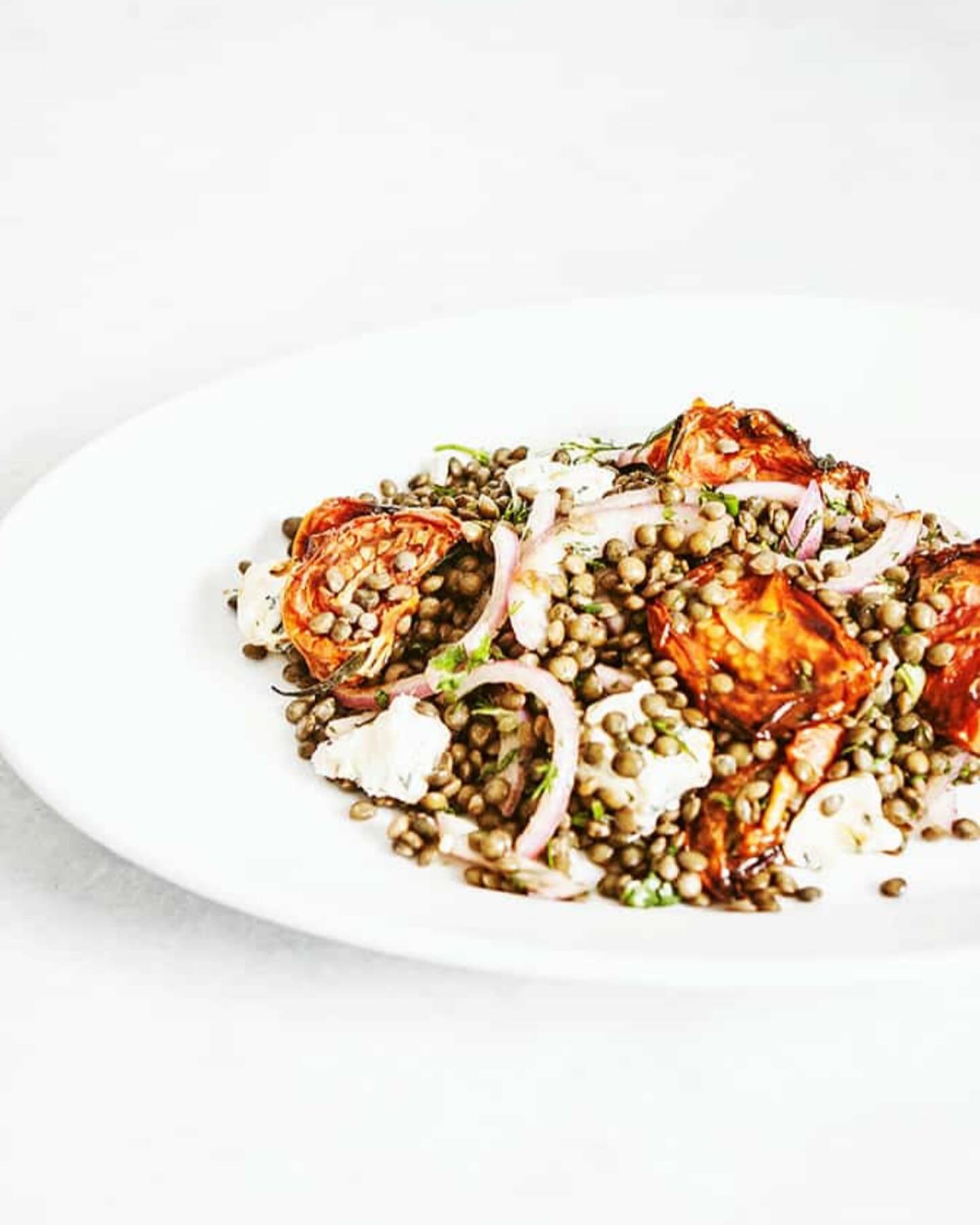 BEAUTIFUL FOOD BY DESIGN | French Puy lentils, the smallest, deep green lentils make the most interesting salads. Today a delightful salad, Puy Lentils with Roasted Tomatoes &amp; Gorgonzola&ndash;another Little Jewel from the Bijouxs Kitchen. 

TAP 