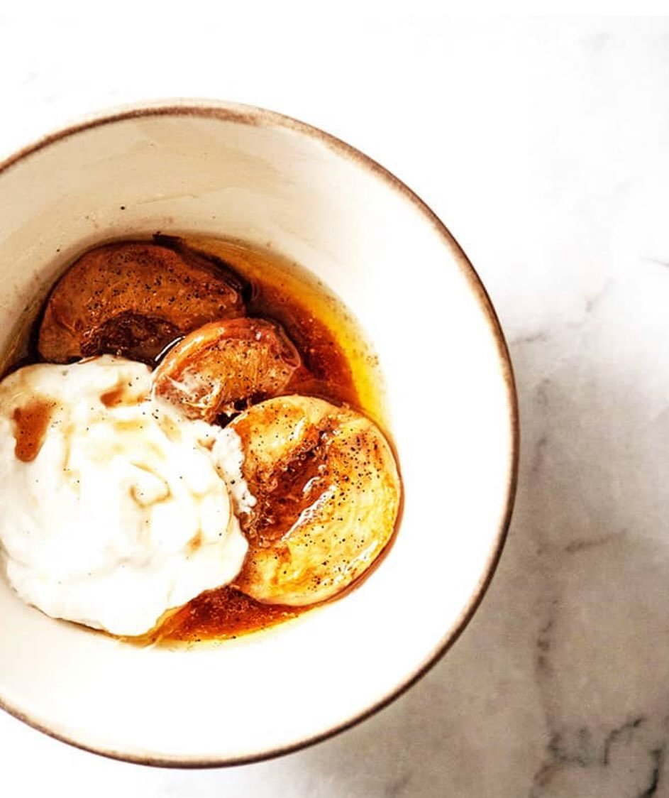 Who can resist summer peaches? Luxurious, juicy peaches are a joy to eat in hand.Summer simple recipe. Brown Butter &amp; Sugar Baked Peaches are one of easiest summer desserts. Just 3 ingredients-another Little Jewel from the Bijouxs Kitchen.

TAP B