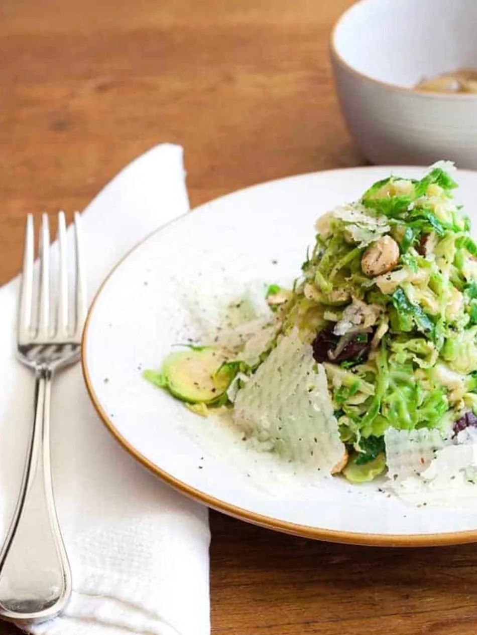 BEAUTIFUL FOOD BY DESIGN | Food fads come &amp; go but the Bijouxs remain. Brussels Sprout Salad with Sour Cherries, Hazelnuts and Manchego Cheese

TAP BIO FOR RECIPE 
https://bijouxs.com/brussels-sprout-salad-with-sour-cherries-hazelnuts-and-mancheg