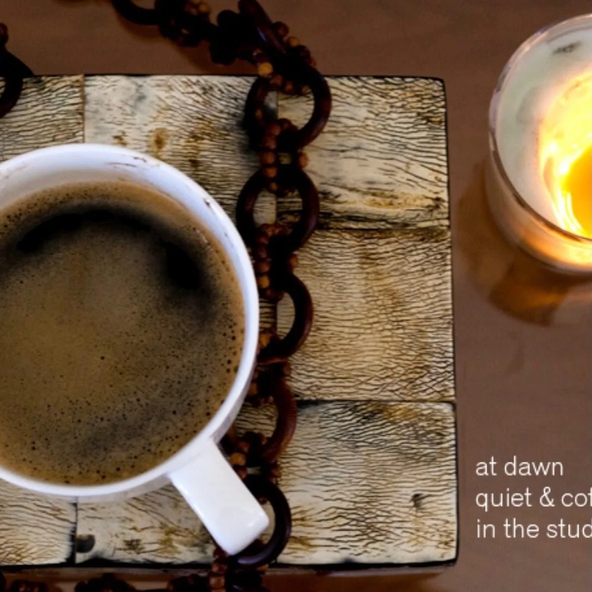 BEAUTIFUL FOOD BY DESIGN | Coffee &amp; quite planning the days cooking. 
 Recipes &amp; cookbooks at https://bijouxs.com 

#lamattina #themorning #coffee #studio #personalchef