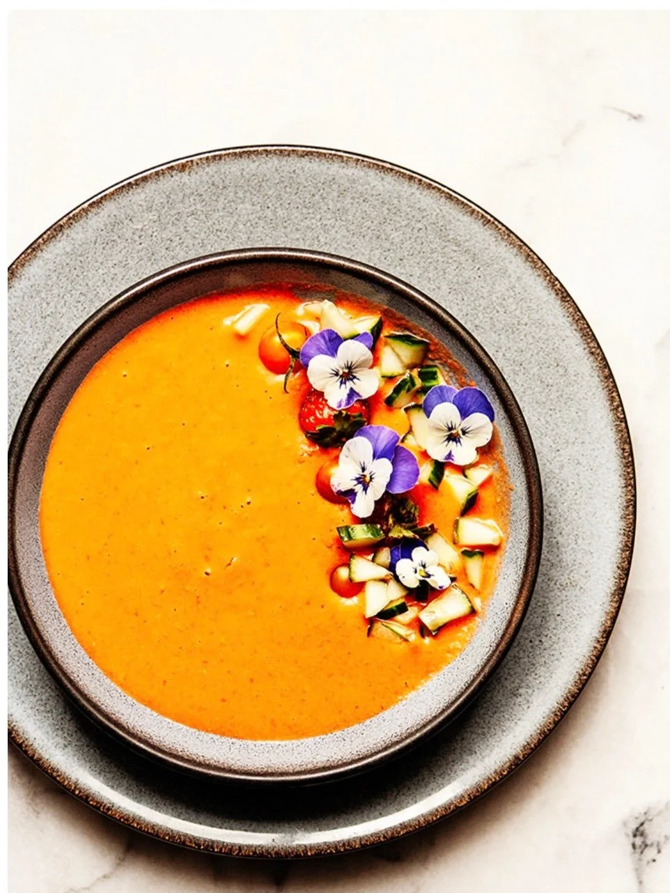 BEAUTIFUL FOOD BY DESIGN | Summer Fruit Gazpacho Best of summer beautiful fruits-watermelon, tomatoes, and strawberries create this cool refreshing bowl for the summer table. No. 447 Summer Fruit Gazpacho in the Collection Membership.
Link ⬇️ 
https: