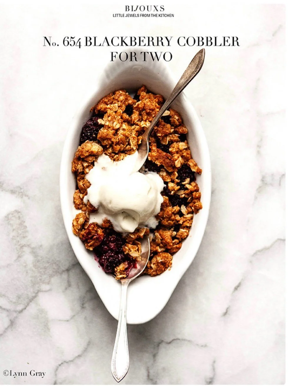 BEAUTIFUL FOOD BY DESIGN | Summer Simple. Fresh blackberries baked with a buttery-cobbler topping-all basic pantry ingredients you have on hand. &ndash; No. 654 Blackberry Cobbler for Two.
Website link in bio
https://bijouxs.com/blackberry-cobbler-fo