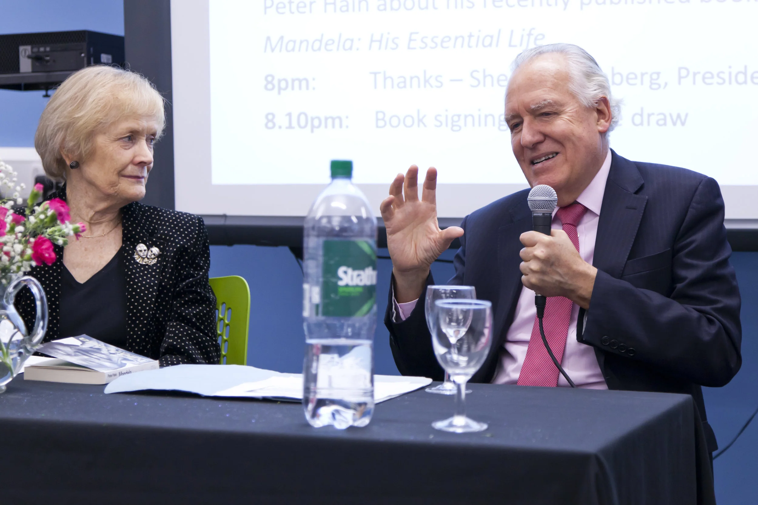 Trust Patron Sue MacGregor CBE interviews Fellow Patron LORD Peter Hain at a fundraising event