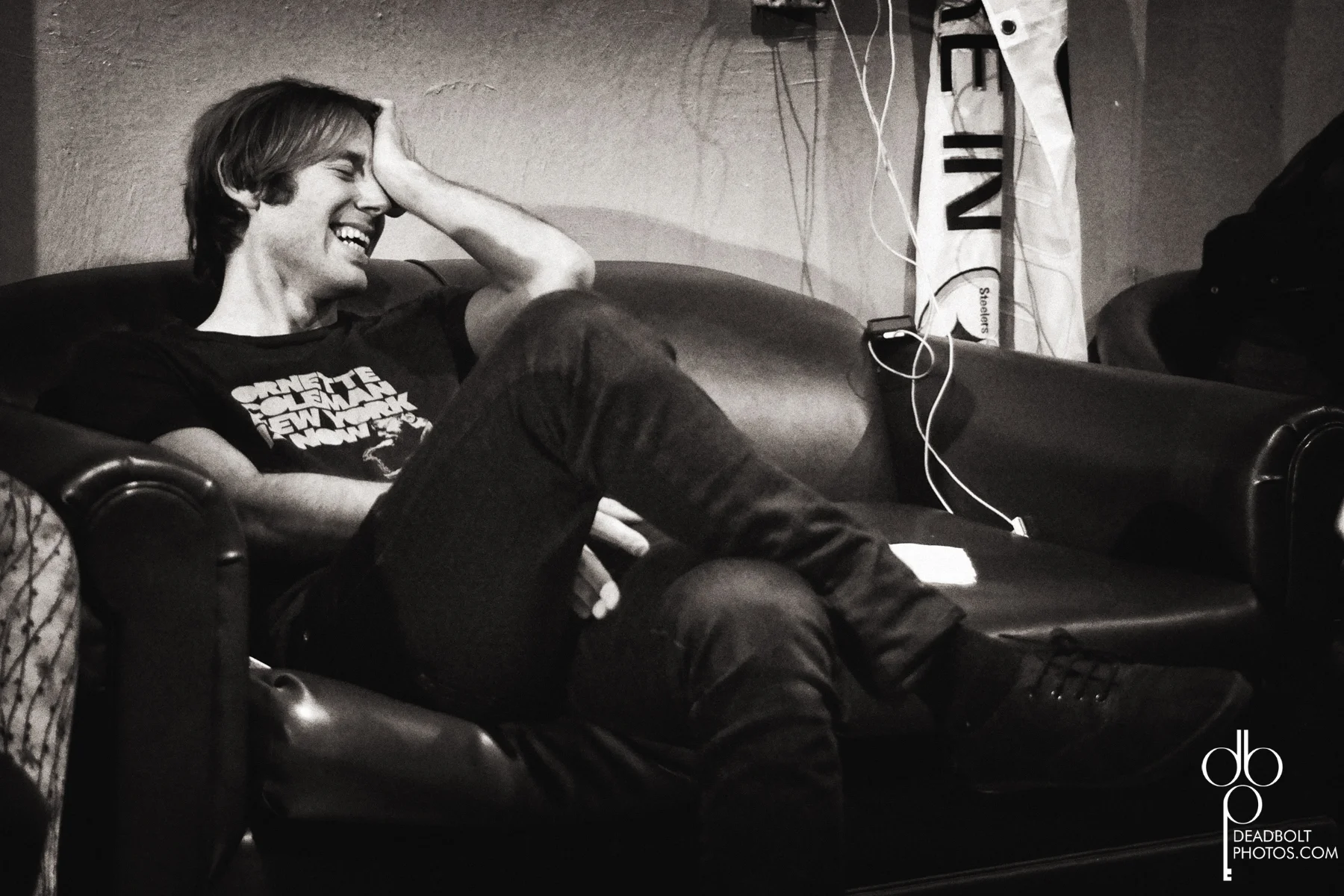 Geoff Rickly backstage. 