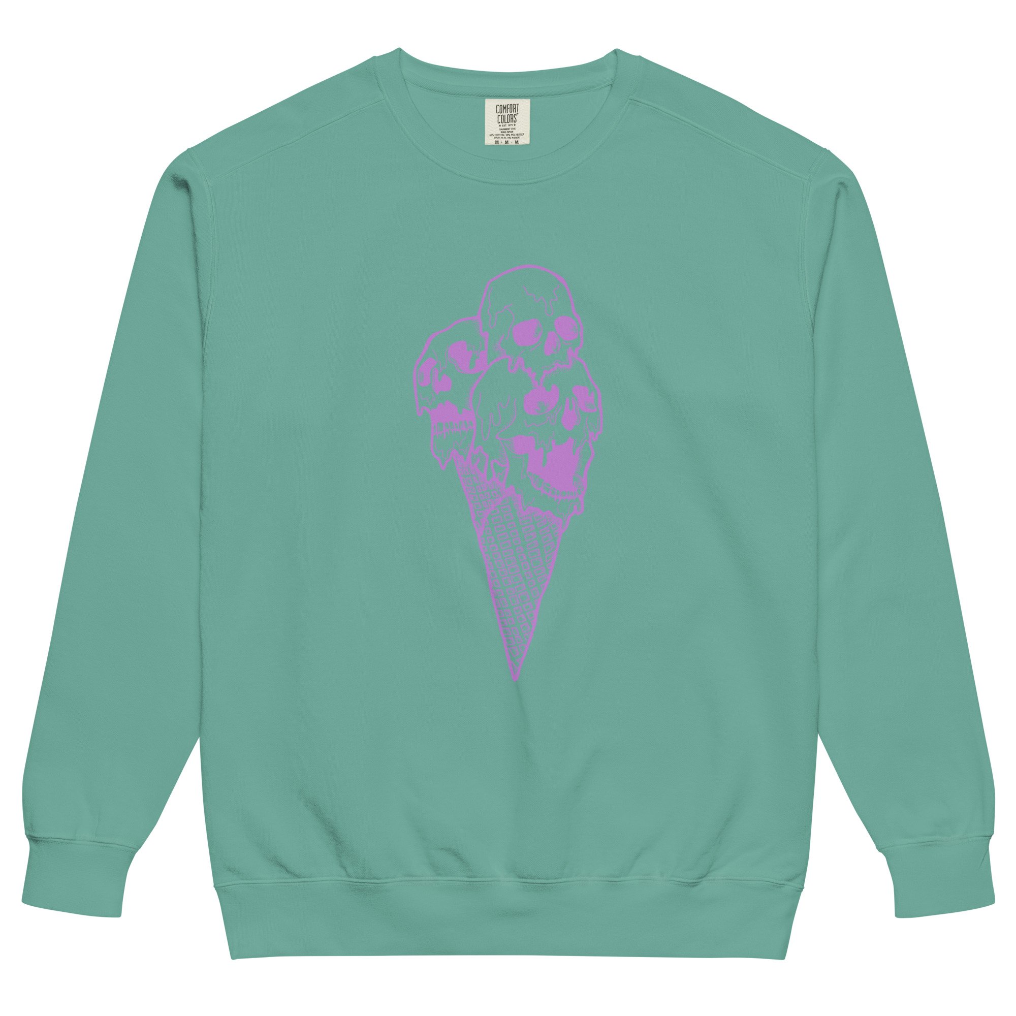 unisex-garment-dyed-sweatshirt-seafoam-front-693c6d957eddf.jpg