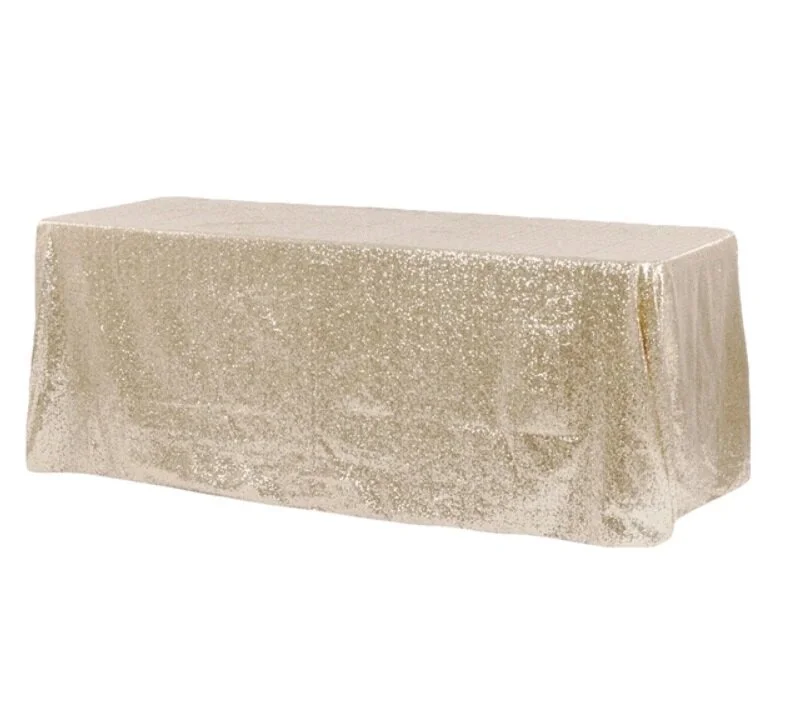 FOR SALE: Gold Sequin Table Linen 90" x 132"