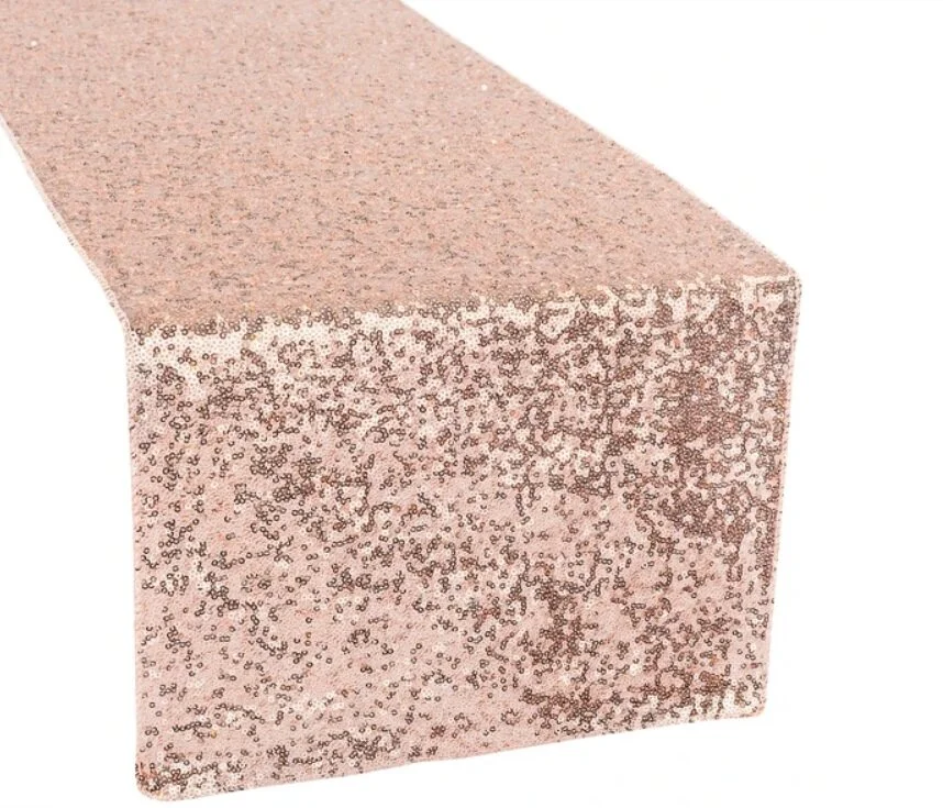 FOR SALE: Rose Gold Matte Sequin Table Runner