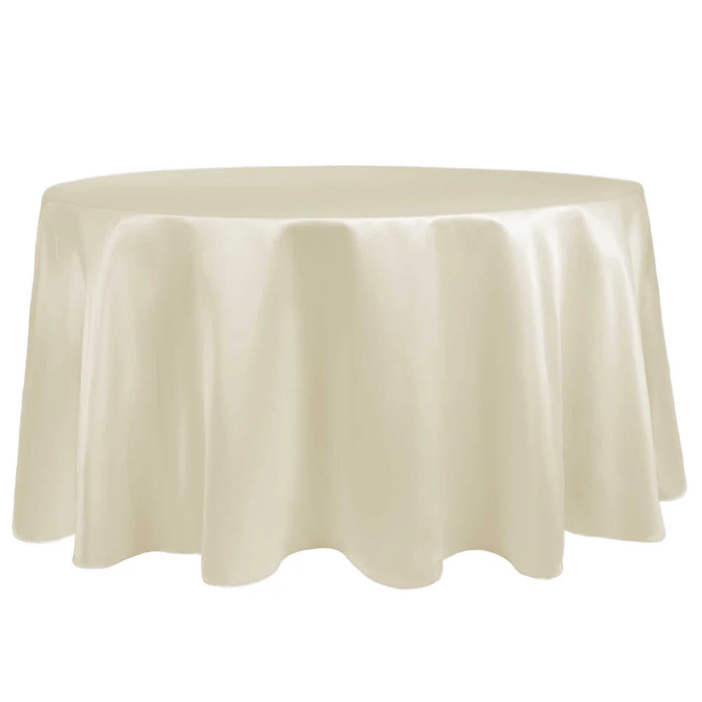 FOR SALE: Ivory Satin Table Linen, 126" Round