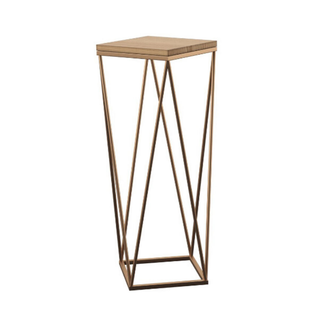Geometric Wooden Side Table