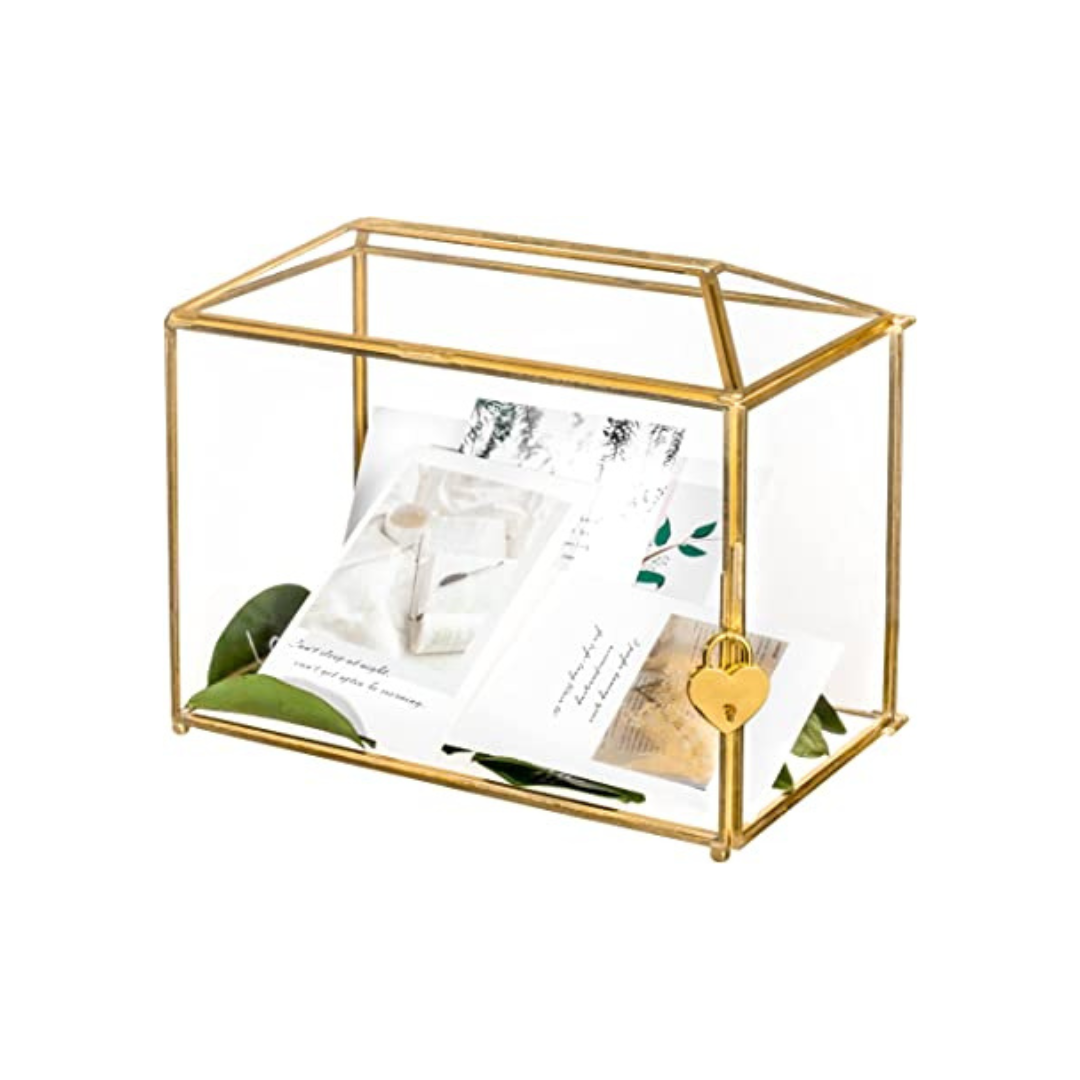 Gold Glass Card Box