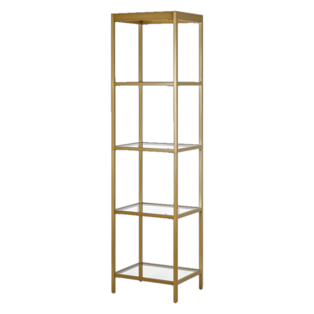 Tall Gold Glass Shelf