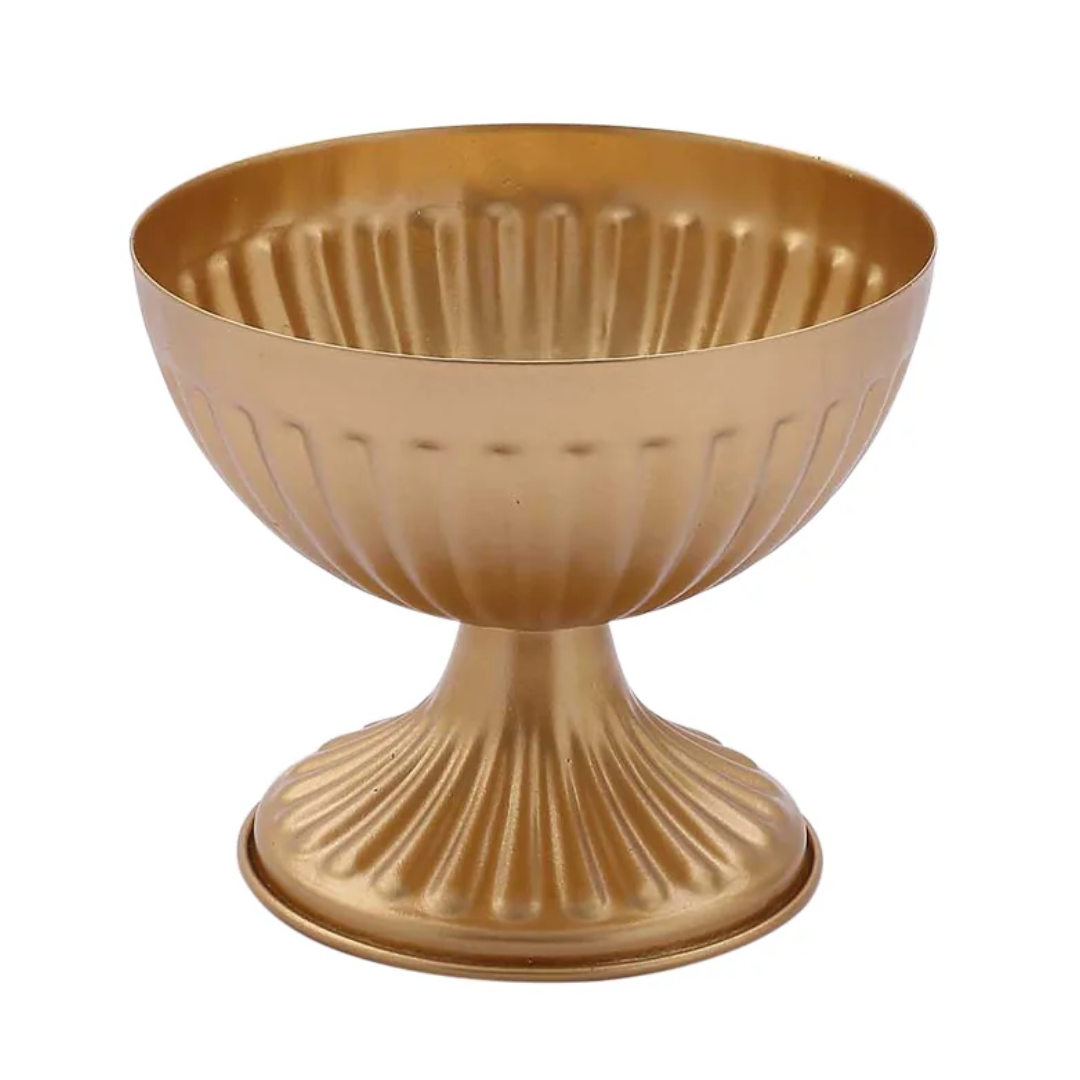 Gold Flower Pedestal Vase