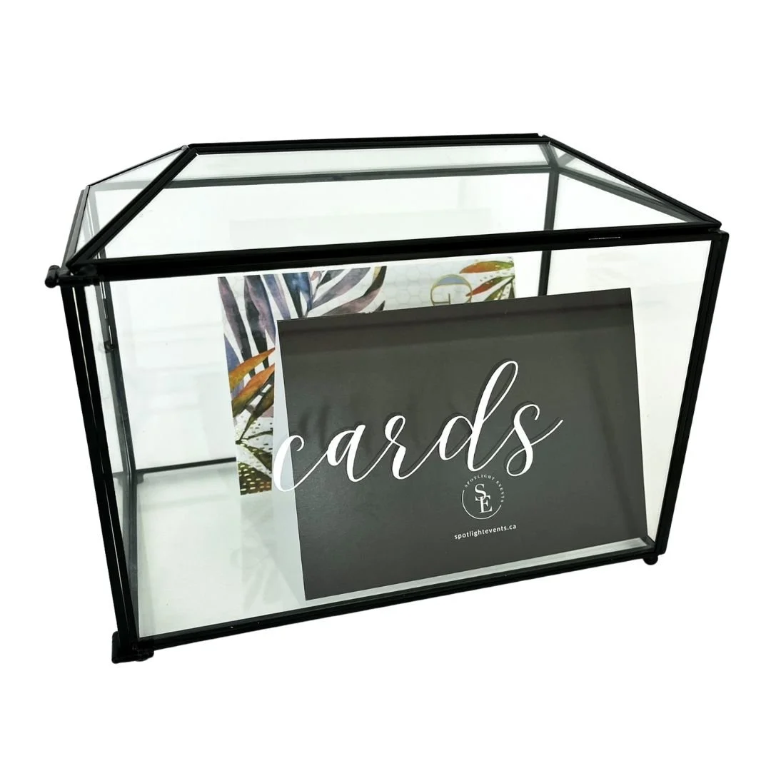 Black Glass Card Box