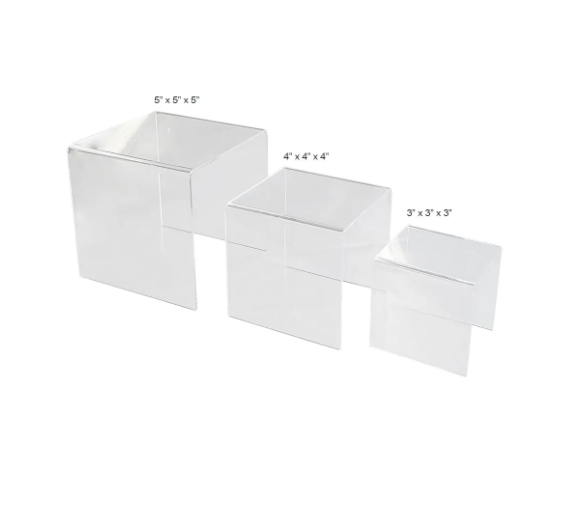 Clear Tiered Risers - Set of 3