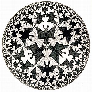 Got this from this site: http://euler.slu.edu/escher/upload/thumb/0/06/Circle-limit-IV.jpg/300px-Circle-limit-IV.jpg