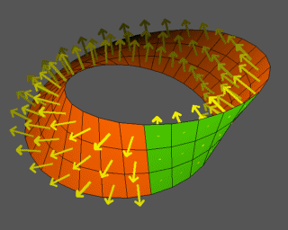 from a cylinder to a Möbius strip to a twisted cylinder--two sides to one and back to two. image from https://plus.maths.org/issue26/features/mathart/Twist.gif.